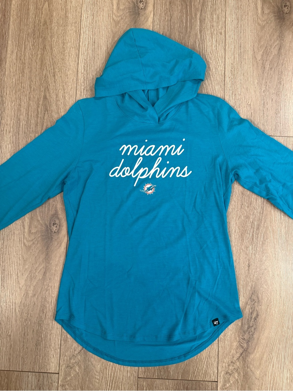 ’47 Woman’s Miami Dolphins Teal Hooded Shirt